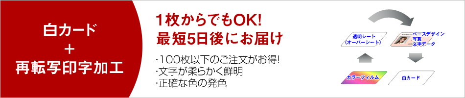 1枚からでもＯＫ! 最短5日後にお届け ・100枚以下のご注文がお得! ・文字が柔らかく鮮明 ・正確な色の発色